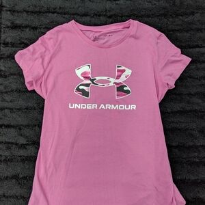 Under Armour Kids Camo Logo Pink Tee